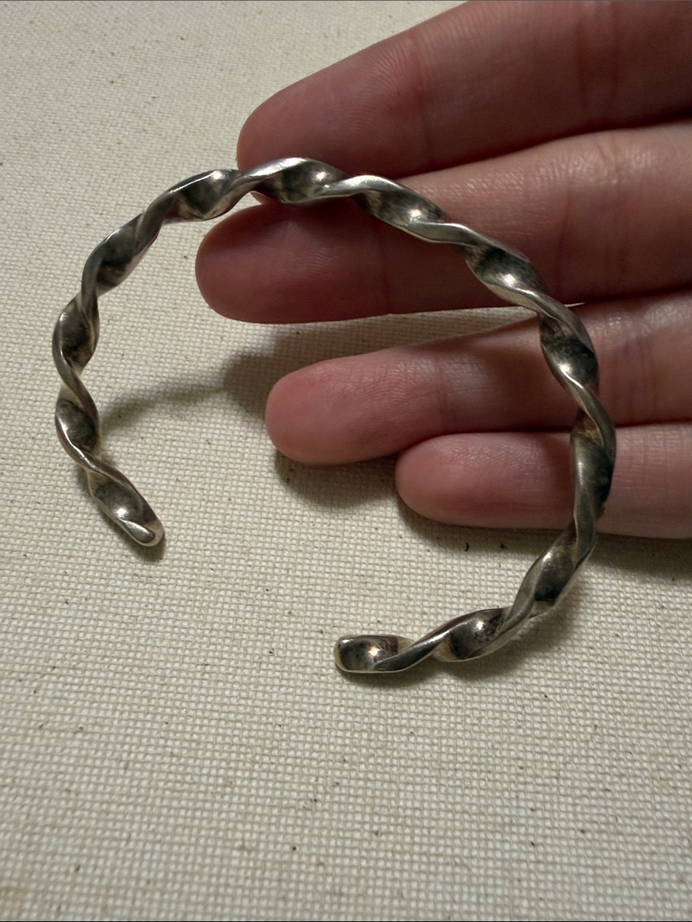 Sterling Silver Twisted Open Cuff Bracelet Not marked - Picture 4 of 16